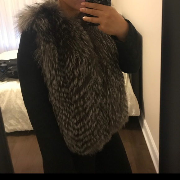 VINCE real fox fur jacket with leather sleeves - Picture 2 of 9